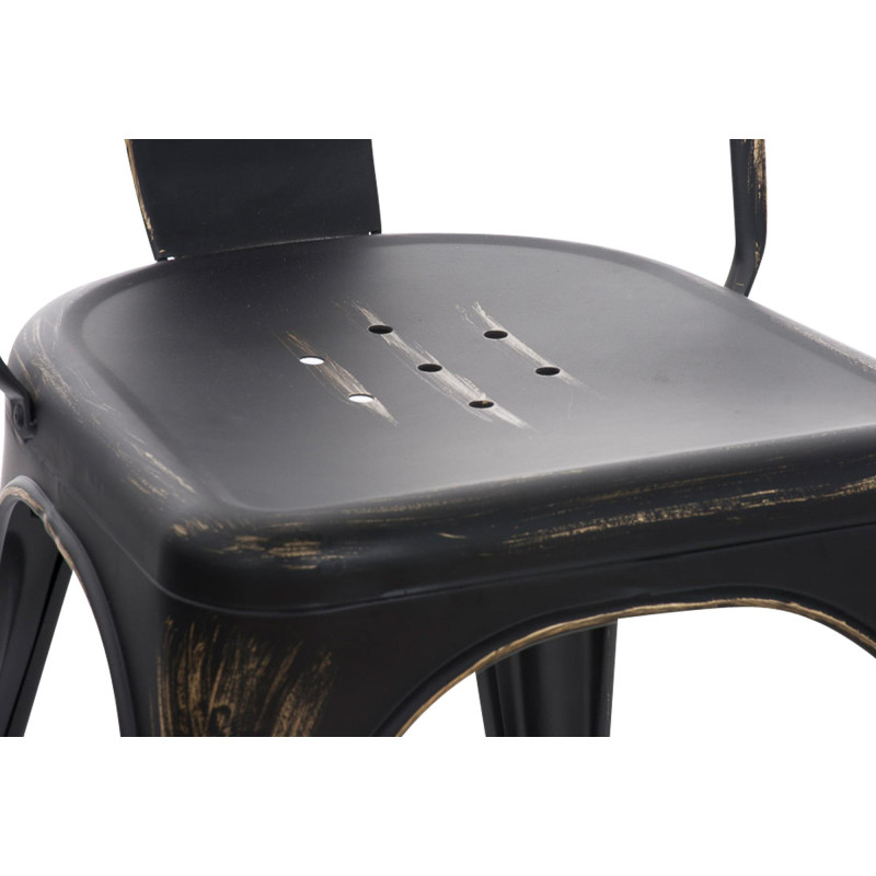 Ensemble de 4 chaises Benedikt en noir antique et or