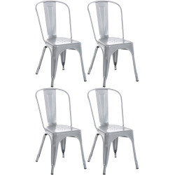 Ensemble de 4 chaises Benedikt argentées