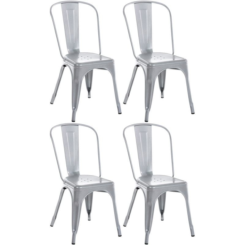Ensemble de 4 chaises Benedikt argentées