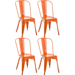 Lot de 4 chaises Benedikt orange