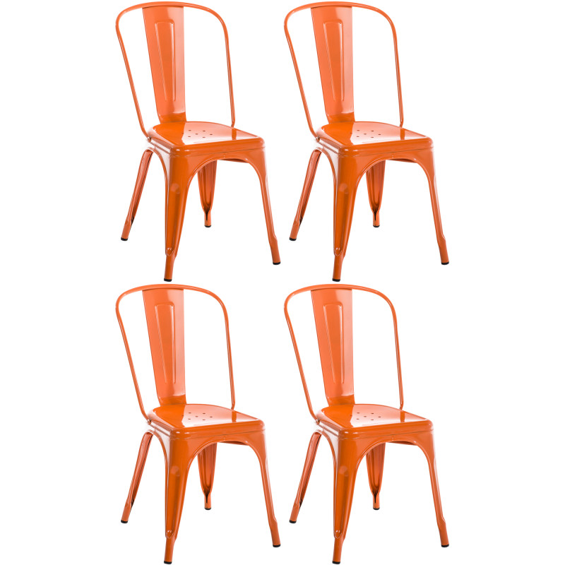Lot de 4 chaises Benedikt orange