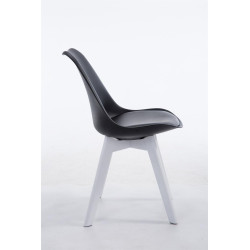 Chaise visiteur Borneo V2 blanc simili cuir noir