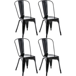 Ensemble de 4 chaises Benedikt en noir