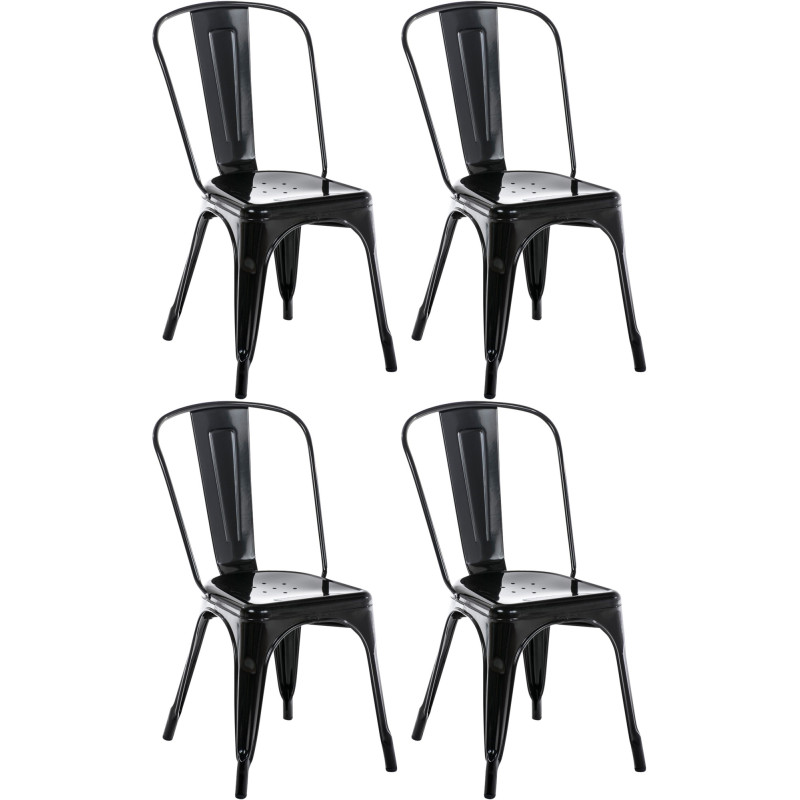 Ensemble de 4 chaises Benedikt en noir
