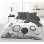 Parure de couette microfibre Audace - 1 housse de couette 220 x 240 cm + 2 taies d'oreiller 63 x 63 cm - Gris clair