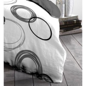 Parure de couette microfibre Audace - 1 housse de couette 220 x 240 cm + 2 taies d'oreiller 63 x 63 cm - Gris clair