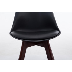Chaise visiteur Borneo V2 en similicuir noyer noir
