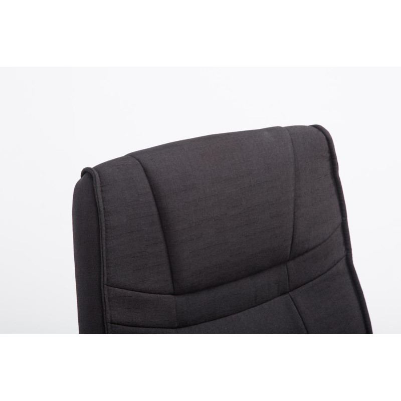 Chaise visiteur Attila en tissu noir