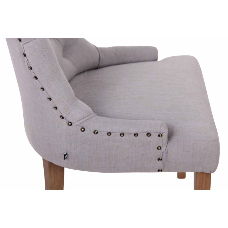 Lot de 2 chaises de salle à manger Aberdeen en tissu antique clair | gris
