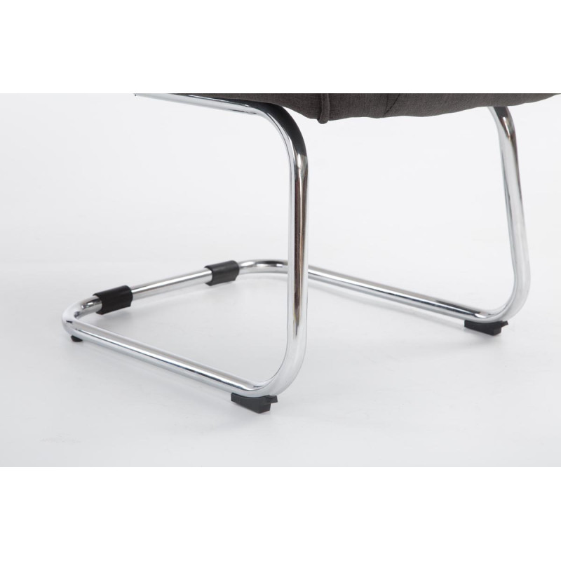 Chaise visiteur Attila en tissu gris foncé