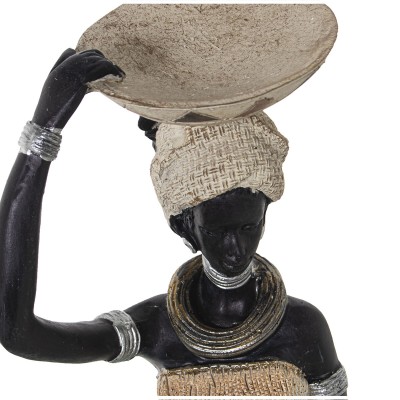 Figurine Décorative Alexandra House Living Argenté Plastique Africaine 12 x 14 x 53 cm