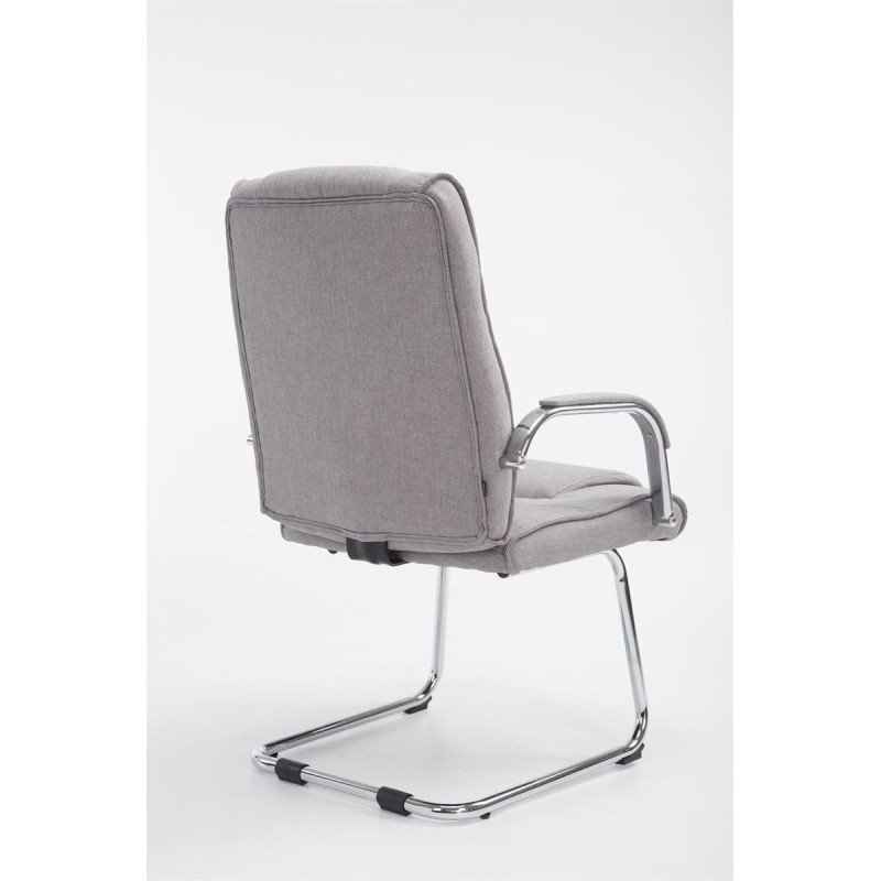 Chaise visiteur Attila en tissu gris