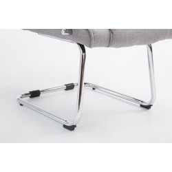 Chaise visiteur Attila en tissu gris