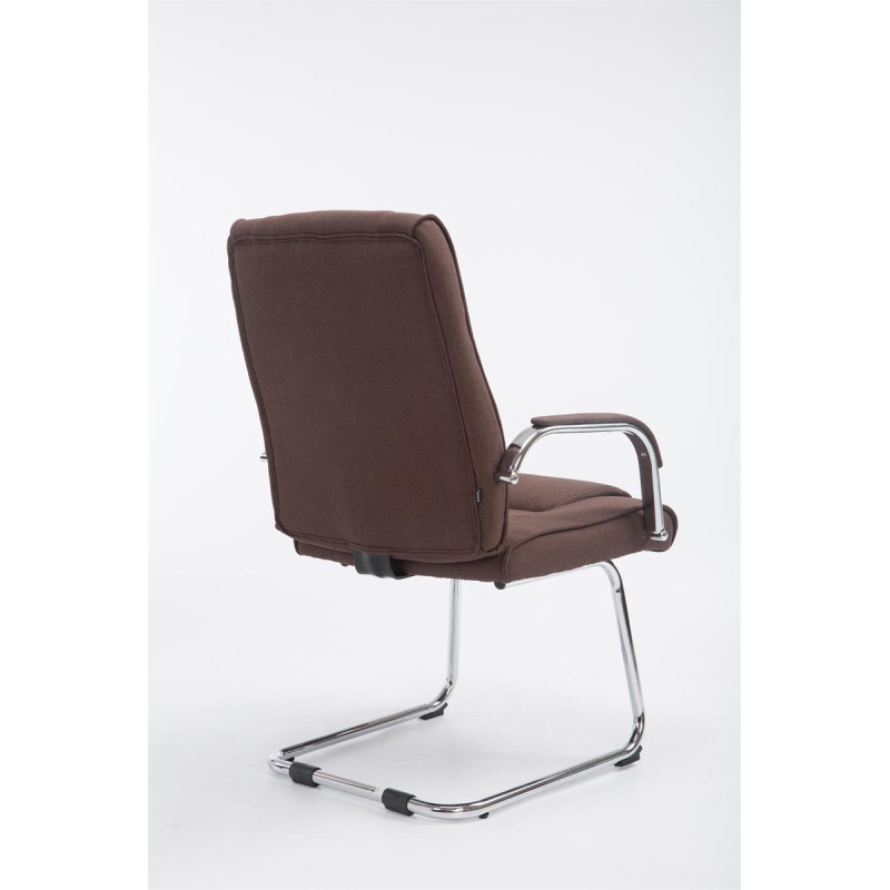 Chaise visiteur Attila en tissu marron