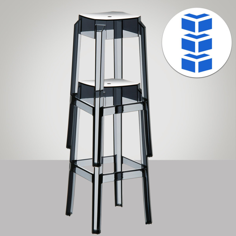 Lot de 2 tabourets de bar Fox, transparents