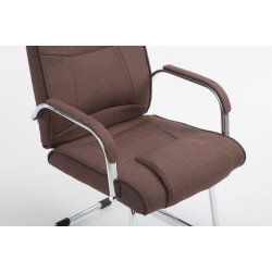 Chaise visiteur Attila en tissu marron