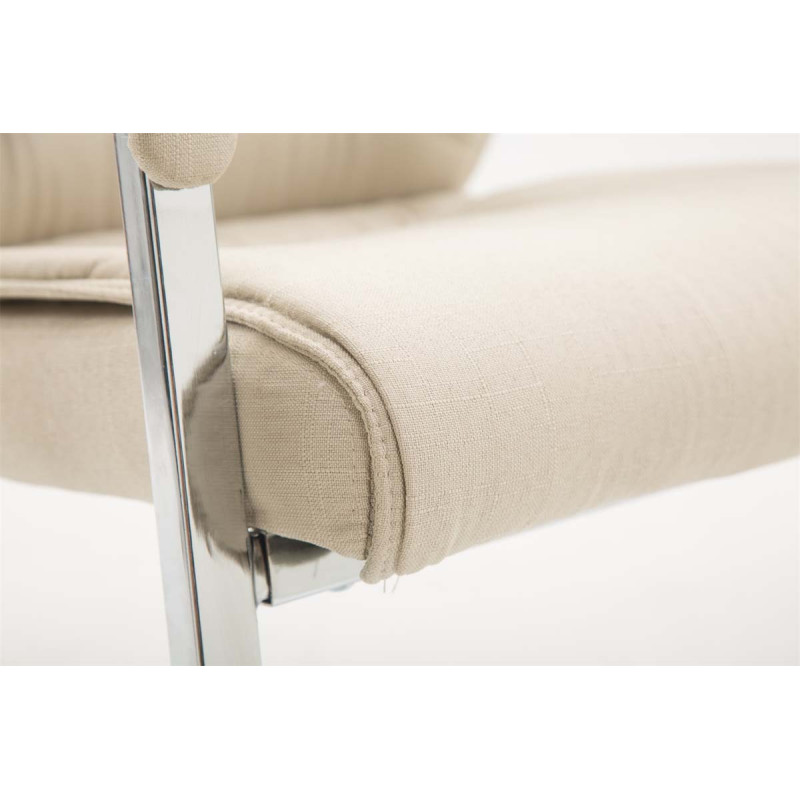 Chaise visiteur XL Anubis tissu crème