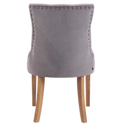Chaise de salle à manger Aberdeen en velours antique clair | gris