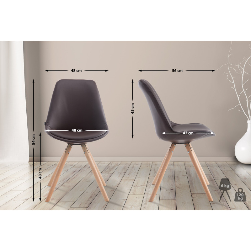 Chaise visiteur Laval Natura Round marron