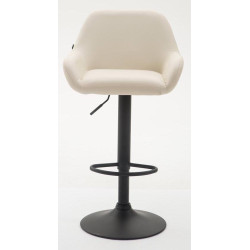 Lot de 2 tabourets de bar Braga simili cuir noir crème