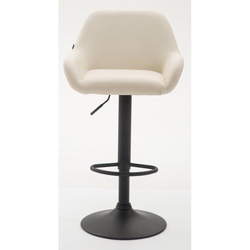 Lot de 2 tabourets de bar Braga simili cuir noir crème