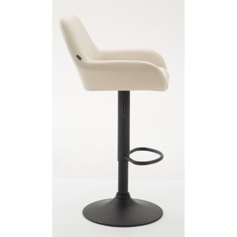 Lot de 2 tabourets de bar Braga simili cuir noir crème