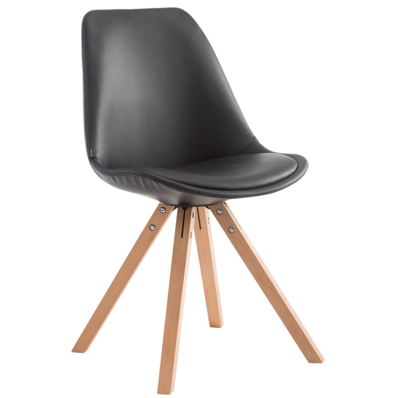 Chaise visiteur Laval Natura Square noire