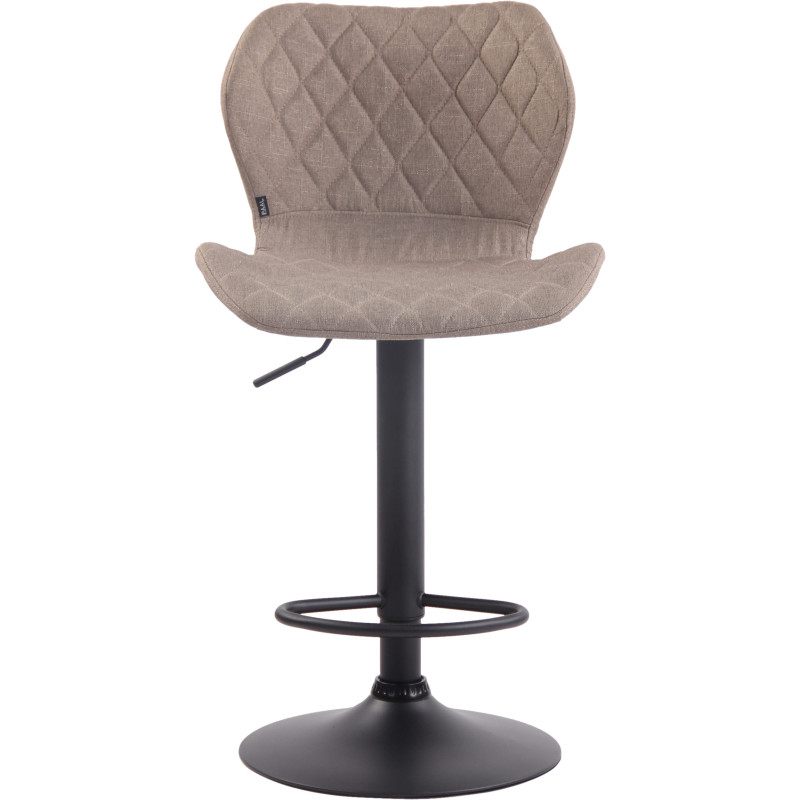 Tabouret de bar en tissu liège noir taupe