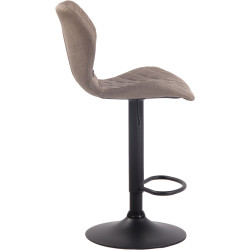 Tabouret de bar en tissu liège noir taupe