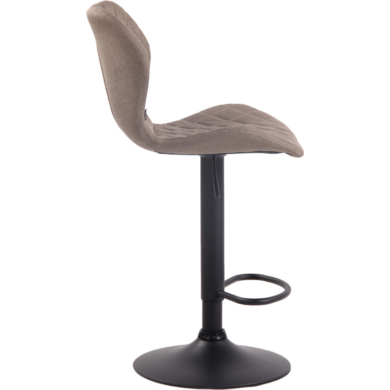 Tabouret de bar en tissu liège noir taupe