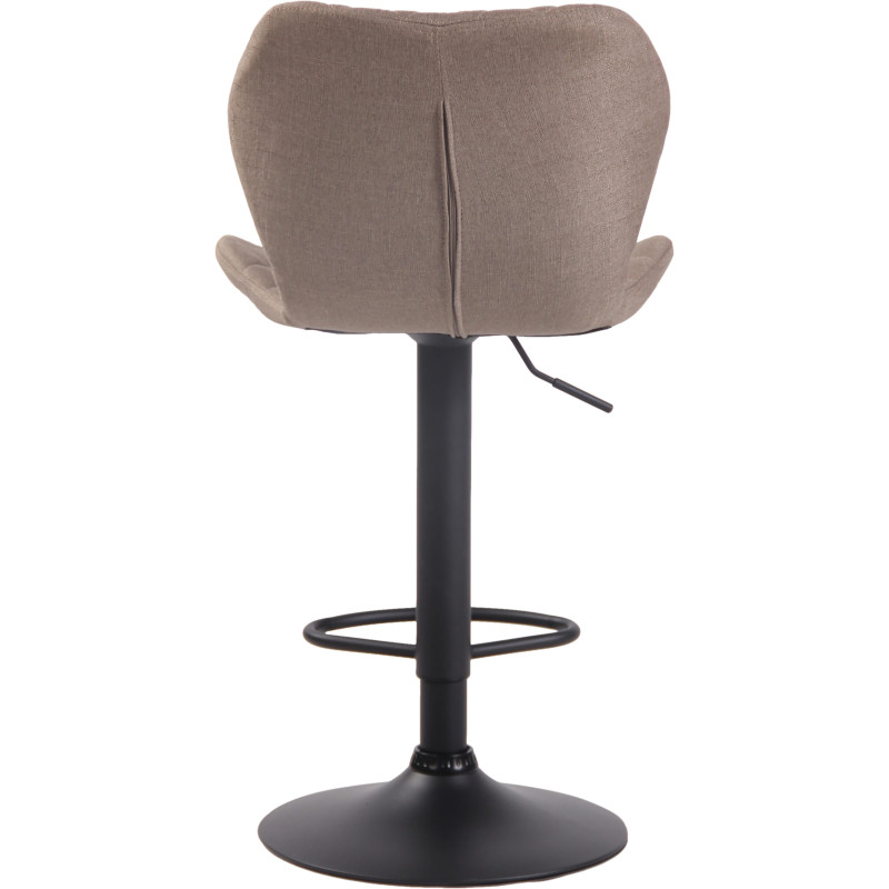 Tabouret de bar en tissu liège noir taupe