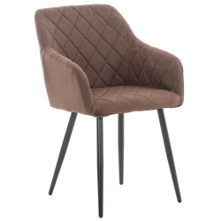 Chaise de salle à manger en tissu Shila | brun