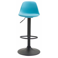 Lot de 2 tabourets de bar Kiel plastique noir bleu