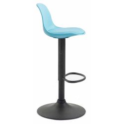 Lot de 2 tabourets de bar Kiel plastique noir bleu