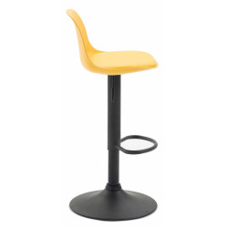 Lot de 2 tabourets de bar Kiel en plastique noir jaune