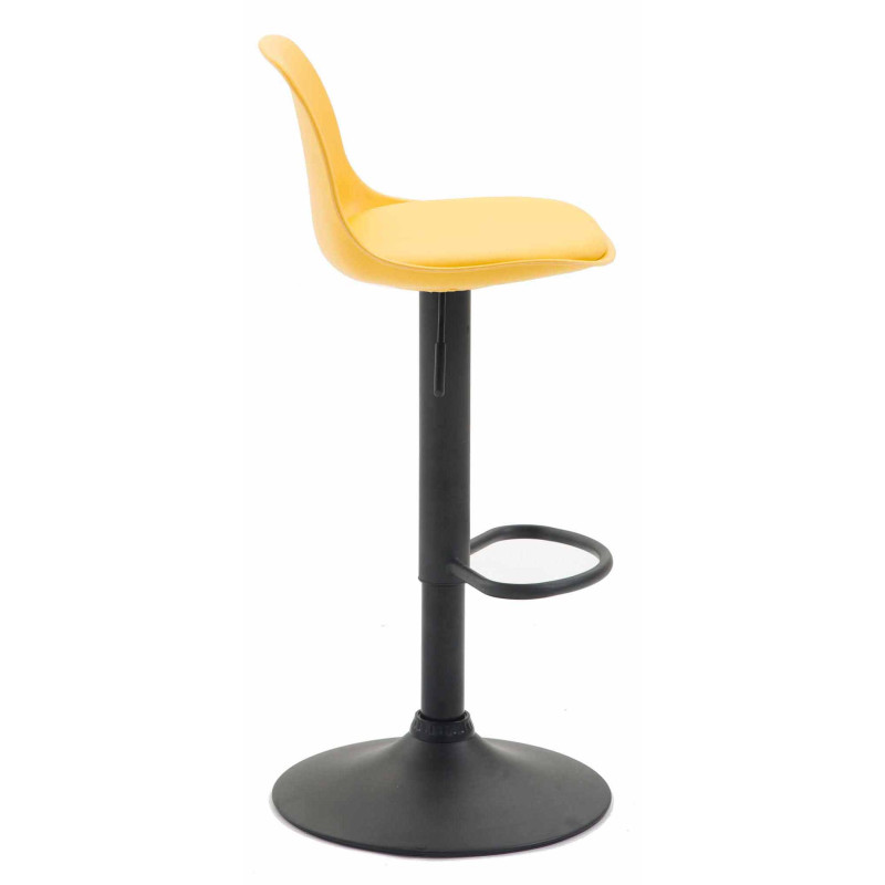 Lot de 2 tabourets de bar Kiel en plastique noir jaune
