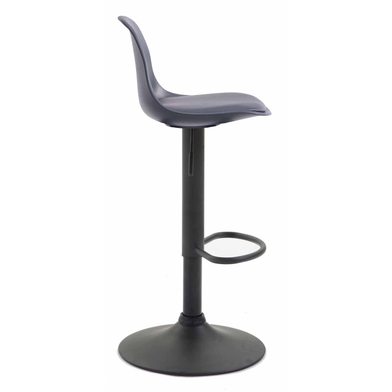 Lot de 2 tabourets de bar Kiel en plastique noir