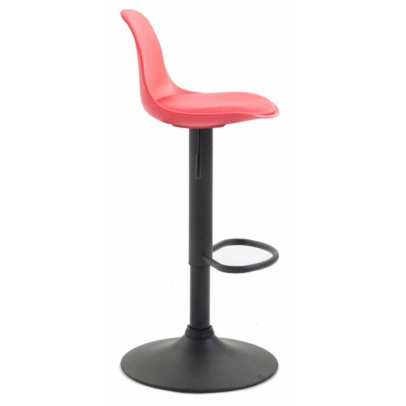 Lot de 2 tabourets de bar Kiel en plastique noir rouge