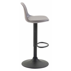 Lot de 2 tabourets de bar Kiel en plastique noir gris