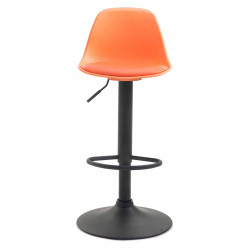 Lot de 2 tabourets de bar Kiel plastique noir orange