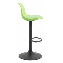 Lot de 2 tabourets de bar Kiel en plastique noir vert
