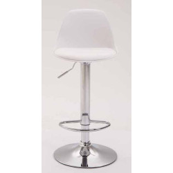 Lot de 2 tabourets de bar Kiel en plastique chromé blanc
