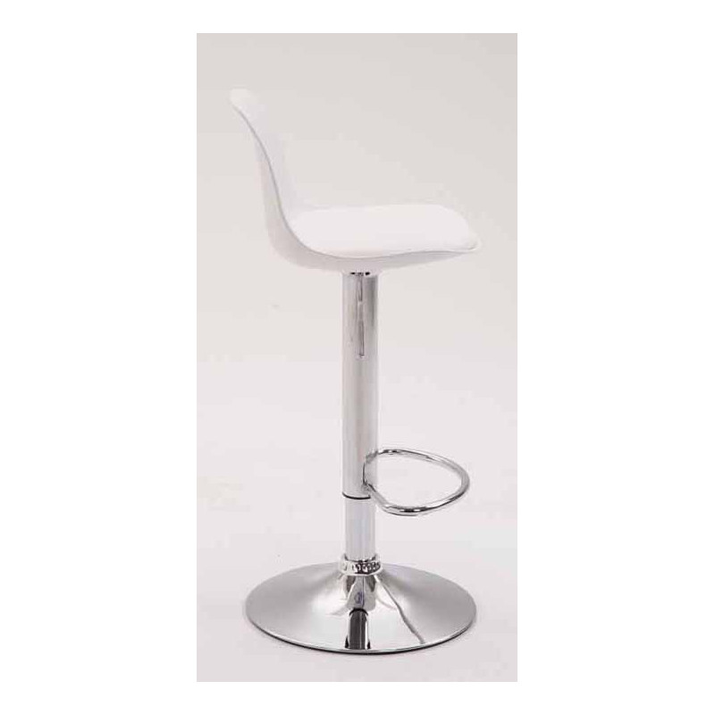Lot de 2 tabourets de bar Kiel en plastique chromé blanc