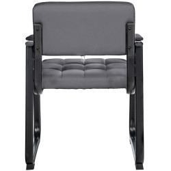 Chaise visiteur Canada B en cuir synthétique gris