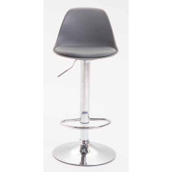 Lot de 2 tabourets de bar Kiel en plastique gris chromé