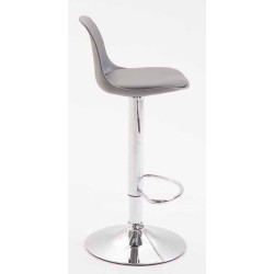 Lot de 2 tabourets de bar Kiel en plastique gris chromé