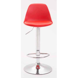 Lot de 2 tabourets de bar Kiel en plastique chromé rouge