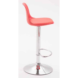 Lot de 2 tabourets de bar Kiel en plastique chromé rouge