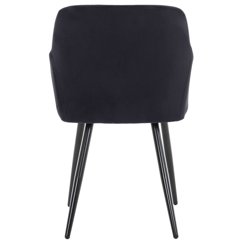 Chaise de salle à manger Shila en velours | noir