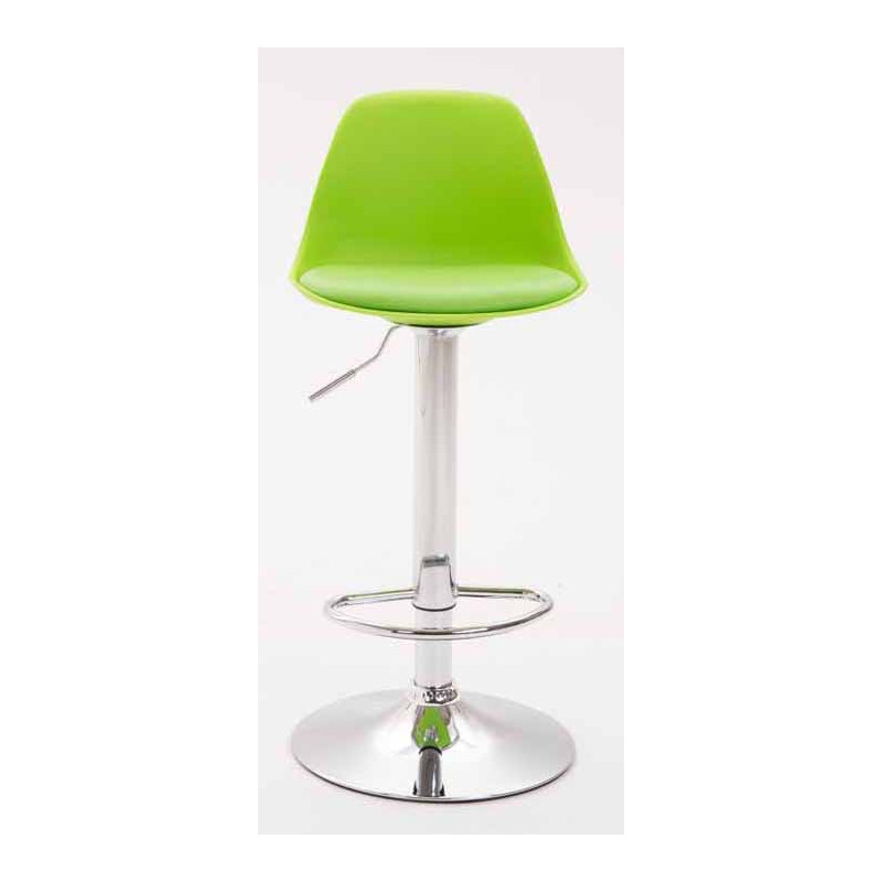 Lot de 2 tabourets de bar Kiel en plastique chromé vert